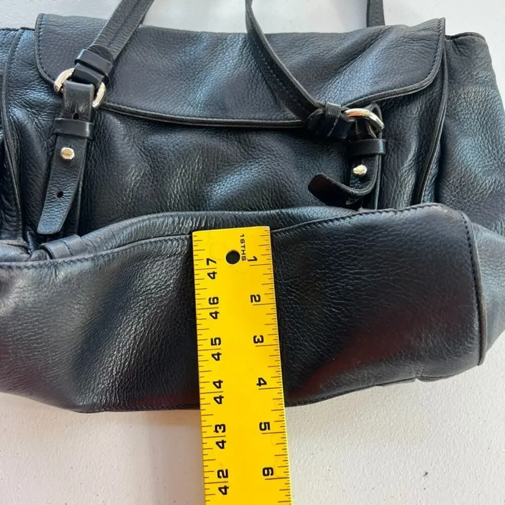 Mauro Governa Bag Women's Black Pebbled Leather With Adjustable Straps